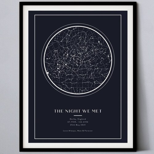 The Night We Met Constellation Custom Star Map Print Night We Met Anniversary Gift Night | Etsy