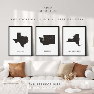 State Map Prints USA City and States, Any Location, 3 for 2 Offer, - City Location Print, State Map, Map Print, Map Print, Map Poster #399