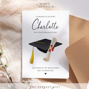 Tarjeta de graduación: felicitaciones por su graduación, tarjeta universitaria, tarjeta escolar, graduación escolar, bien hecho, tarjeta de orgullo de usted, n.° 167