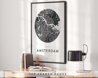 Framed Custom Map Print Any Town or City Location, - Framed, City Print, City Map, Map Print, Map Print, Map Print Poster, Custom Maps #085