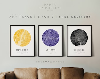 Custom Map Prints - Any Location - 3 for 2 Offer, - City Print, City Map, Map Print, Map Print, Map Print Poster, Custom Map #392