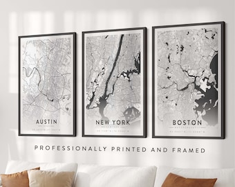 Framed Custom Map Print Any Town or City Location, - Framed, City Print, City Map, Map Print, Map Print, Map Print Poster, Custom Maps #405