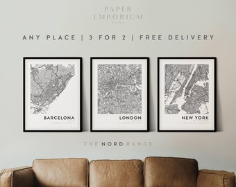 Custom Map Prints of Any Location, 3 for 2 Offer, - City Print, City Map, Map Print, Map Print, Map Print Poster, Custom Map #409