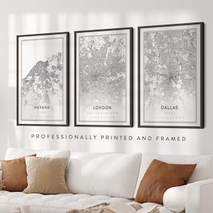 Framed Custom Map Prints of Any Town or City Location, - Framed, City Print, City Map, Map Print, Map Print, Map Print Poster, Custom #088