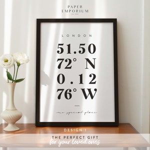 Custom Wedding Coordinates Print, Any Location, Custom Coordinate Print, Latitude Longitude, Wedding Gift, Personalised Gift for Couple #153