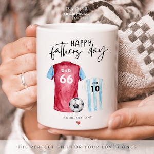 Mug ou carte d'anniversaire football pour papa - Bonne fête des pères, carte pour papa, carte Footy, cadeau d'anniversaire personnalisé, pour papa, papa personnalisé #405