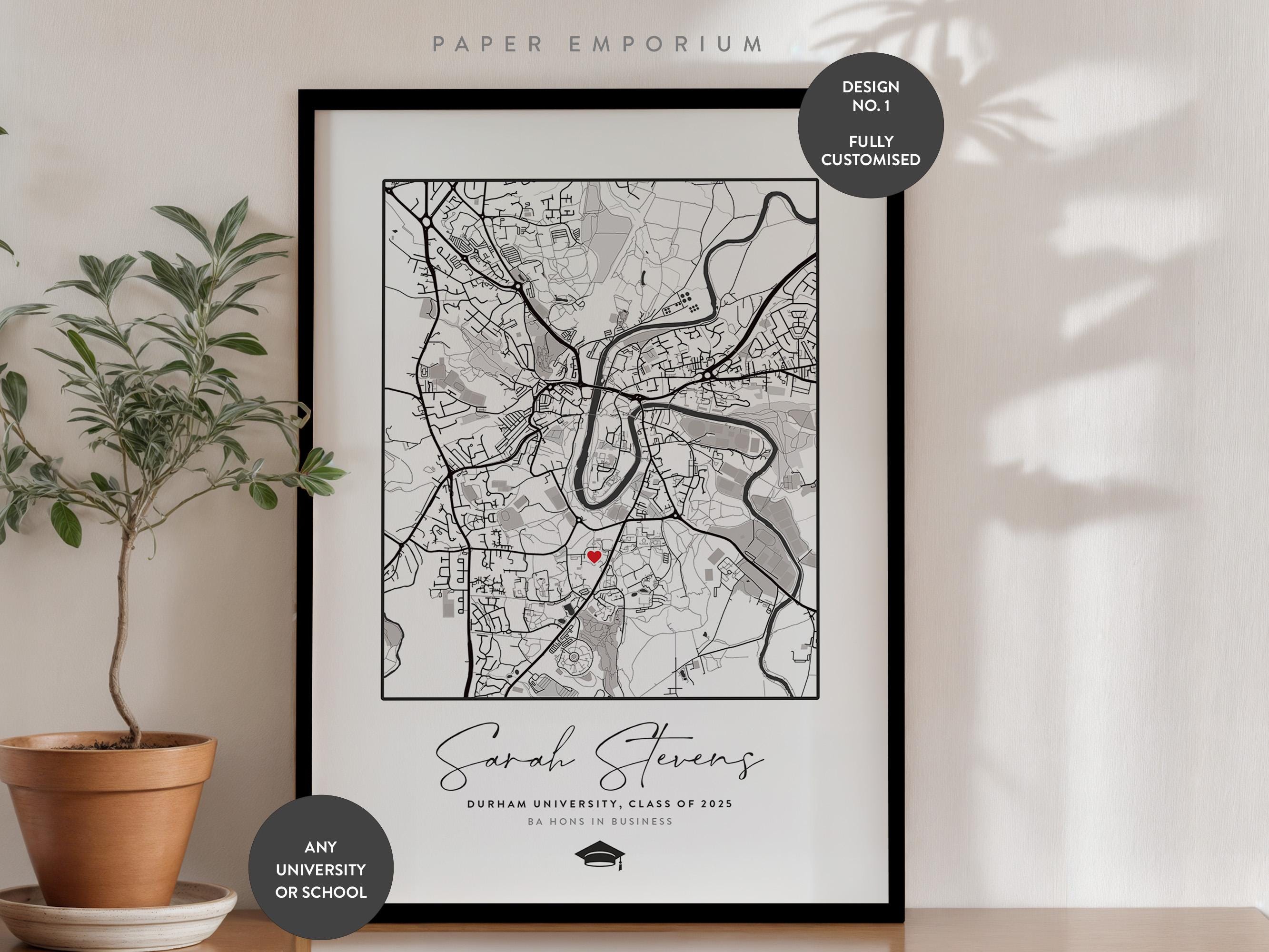 Custom Graduation Map Print: University Gift, Personalized Keepsake - Etsy