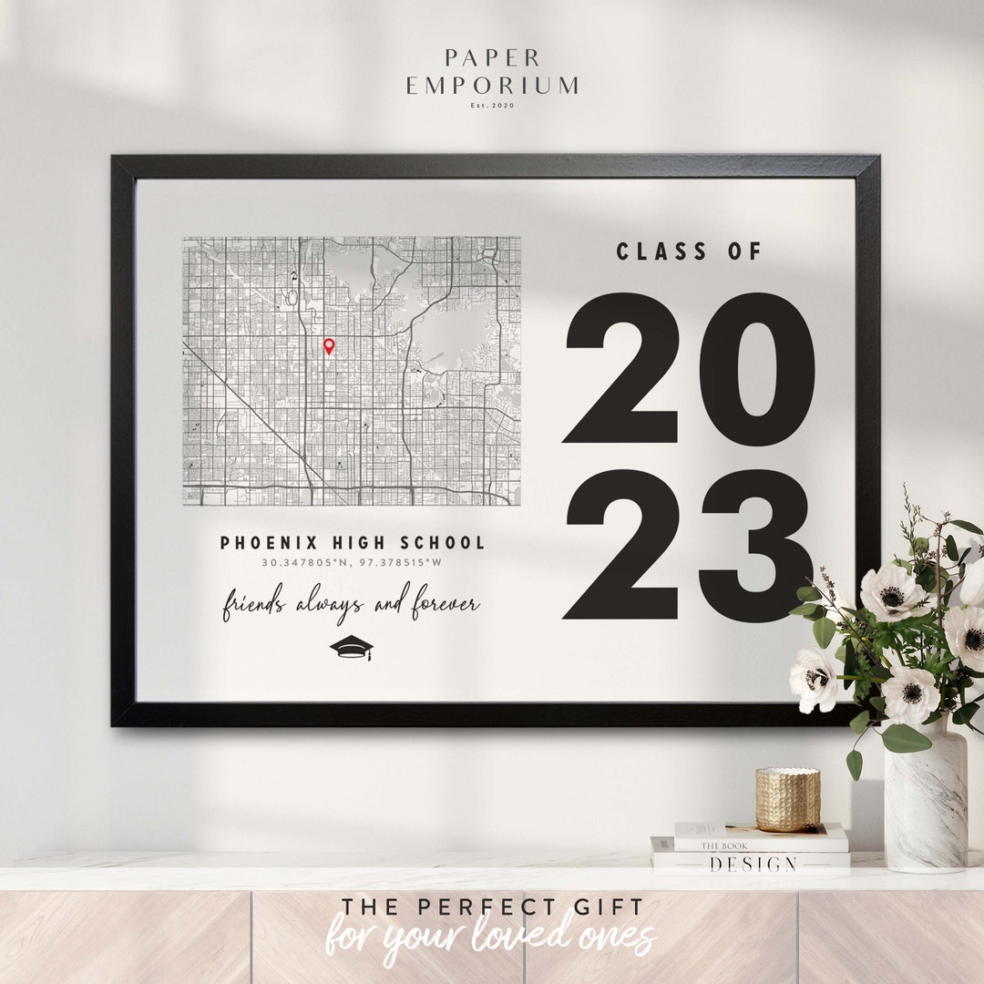 Custom High School Graduation Map Print: Personalised Keepsake - Etsy