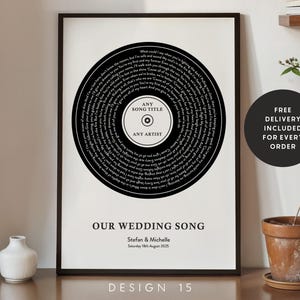 Song Lyric Print - Wedding Gift, Anniversary Gift, Gift for Husband or Wife Print, Custom Lyric Print, Personalised Song, Gift, Framed #138