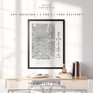 Custom Map Print - 3 for 2, Personalised City Map Print, Any Location ...