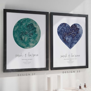 Custom Star Map Print, Night We Met Anniversary Gift, Night Sky Print, Map Star Poster, Wedding Gift, Constellation Print, Personalised image 14