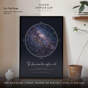 Sternkarte Print, Hochzeit Geschenk, Sterne Der Nachthimmel, Sterne über der Karte, Nacht wir uns trafen, Hochzeit Geschenk #037