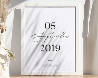 Special Date Anniversary Memory Print - Personalised Milestone Wall Art Print, Valentines Gift Wedding, Wedding Gift Wall Print Décor #107