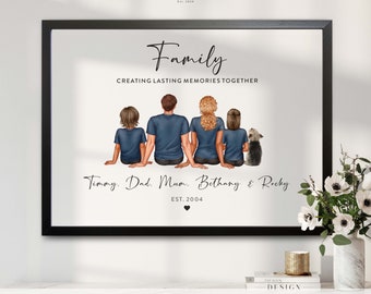Personalised Family Print - Gift for Mum, Family Prints, Personalised family gift, Custom Family Gfit, wall decor, Customised Print #252