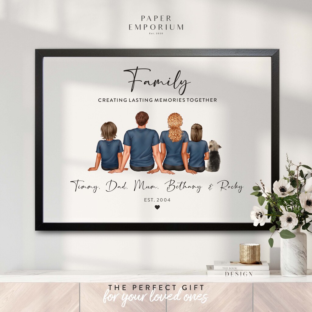 Artley Prints Quadro Su Tela Commemorativo Personalizzato - Ritratto Bianco, 60x40 Cm