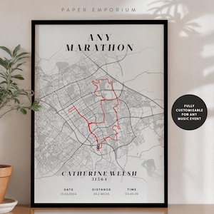 Personalisierter Marathon Print: Jedes Rennen, individuelles Finisher Geschenk (Milton Keynes oder Jeder Lauf)