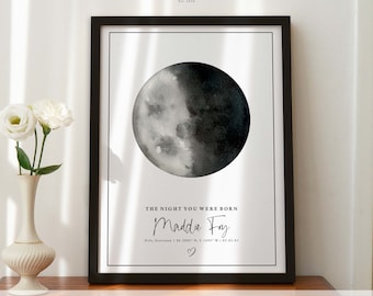 Custom Moon Phase Print: Newborn Astrology Gift, Nursery Decor