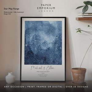 Custom Star Map Print, Night We Met Anniversary Gift, Night Sky Print, Map Star Poster, Wedding Gift, Constellation Print, Personalised image 6