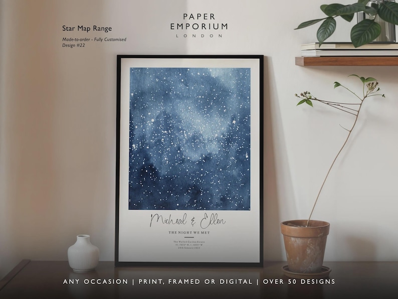 Custom Star Map Print, Night We Met Anniversary Gift, Night Sky Print, Map Star Poster, Wedding Gift, Constellation Print, Personalised image 6