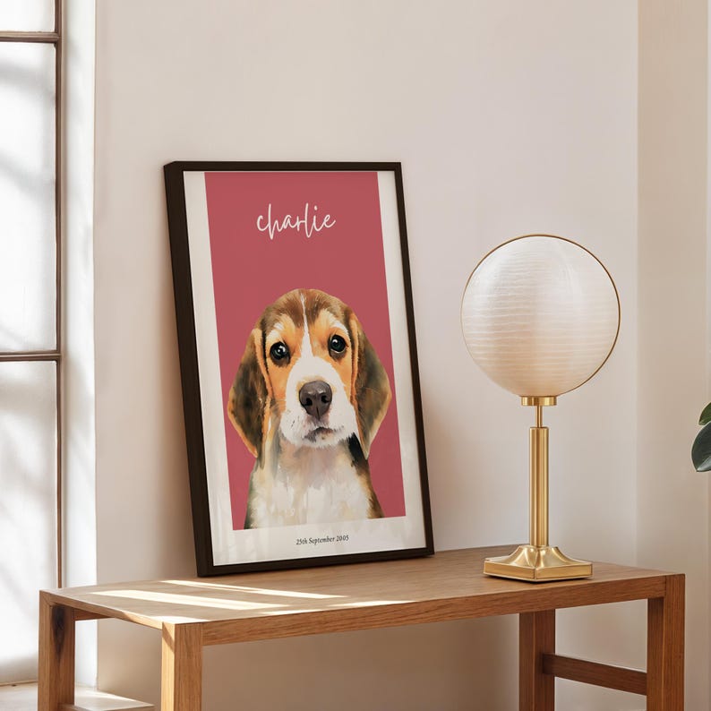 Custom Pet Portrait Print: Personalized Dog & Cat Wall Art - Etsy