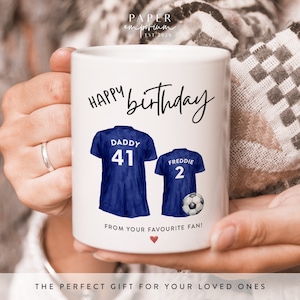 Taza o tarjeta de cumpleaños de fútbol para papá: feliz cumpleaños papá, tarjeta de papá, tarjeta de fútbol, tarjeta de cumpleaños personalizada, para papá, personalizada, para papá n.° 404