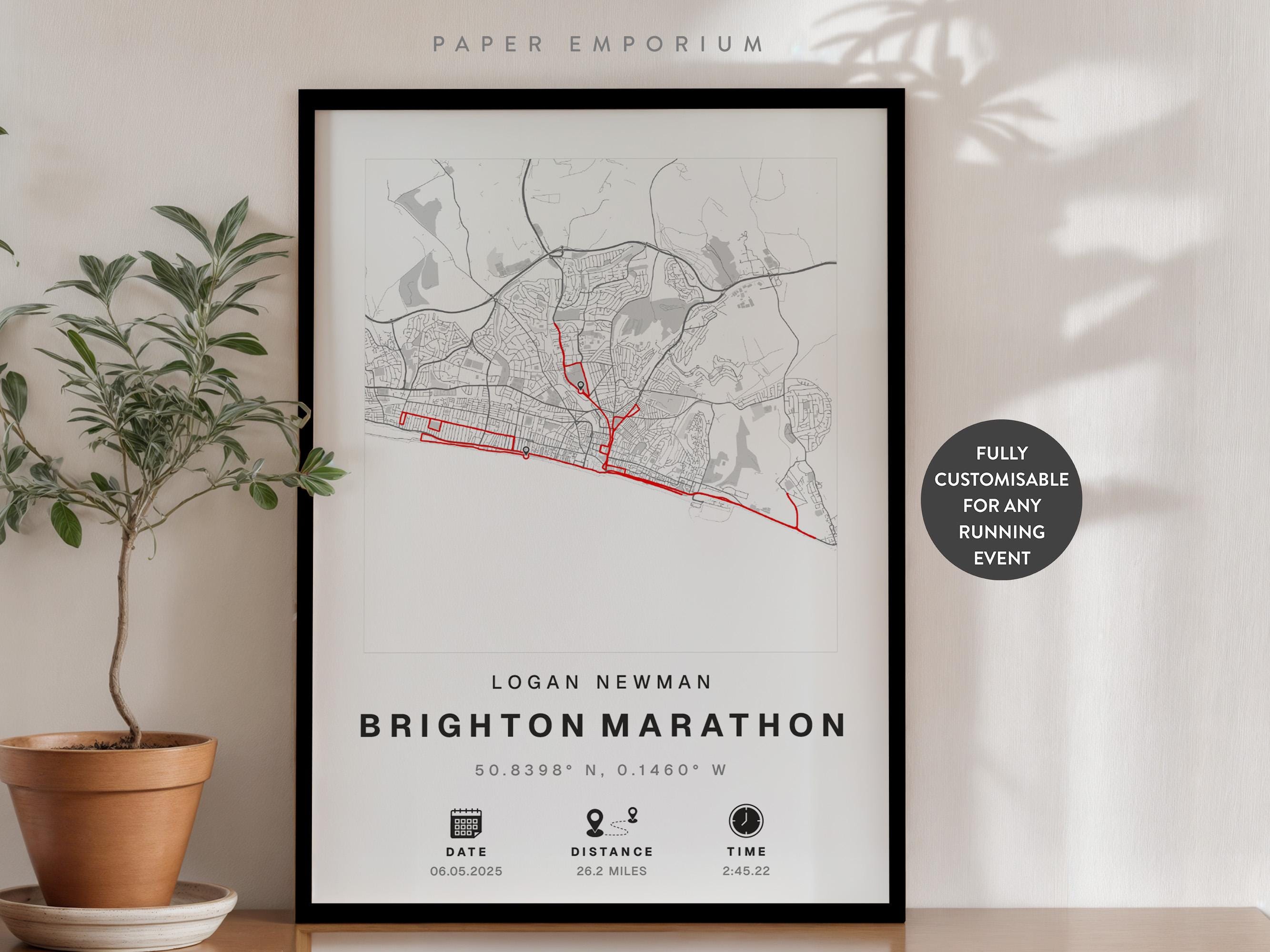 Any Marathon or Run Completion Map - Perfect Gift for Runners, New York Marathon, Personalised Completion Data, Commemorate 10k 5k Gift #320