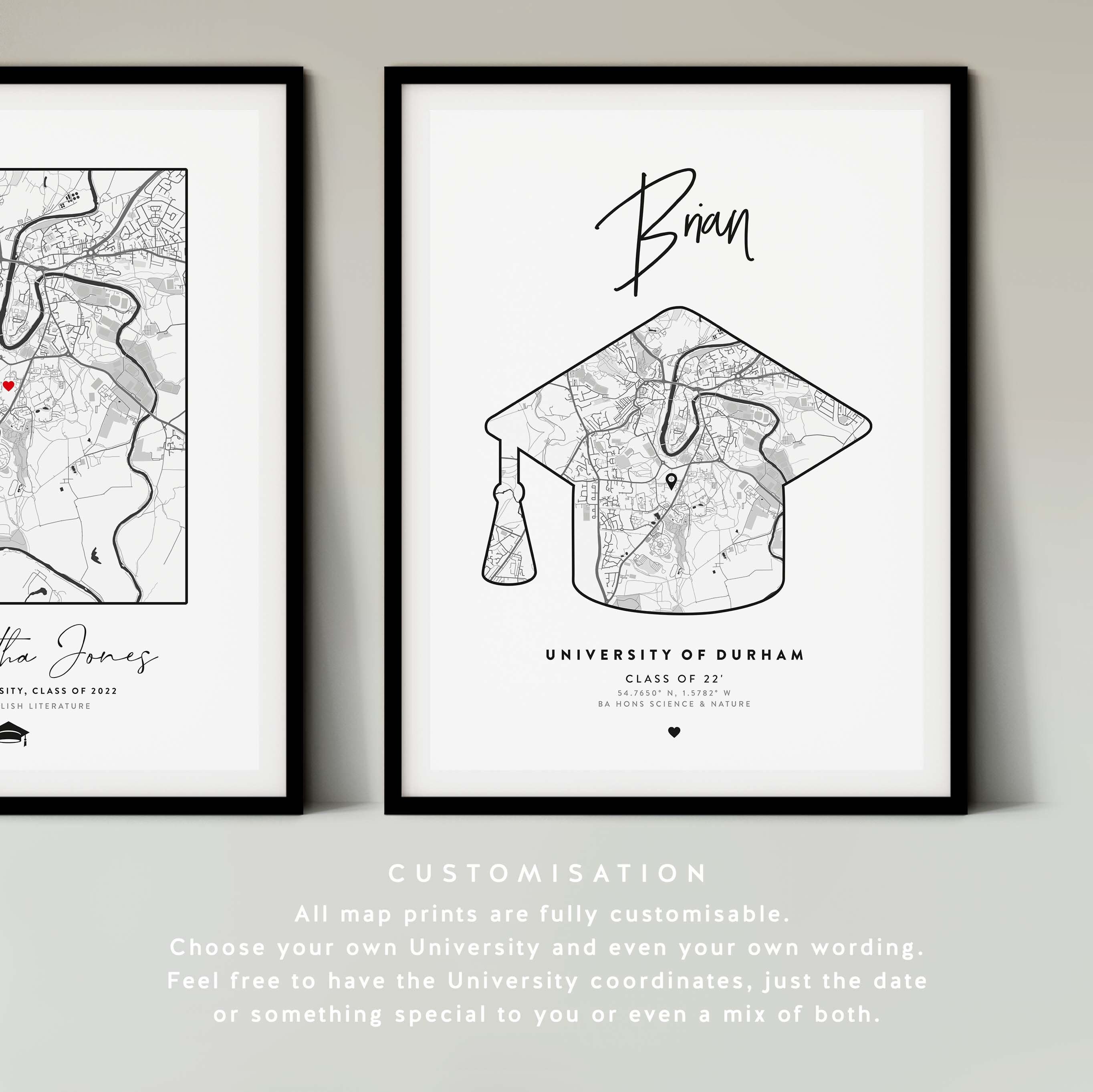 Personalized Graduation Map Print: University Gift (digital Download ...