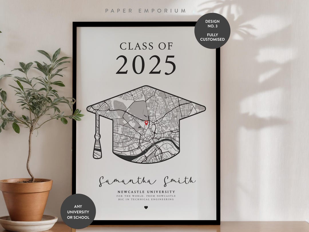 Personalized Graduation Map Print: Custom University Gift - Etsy UK