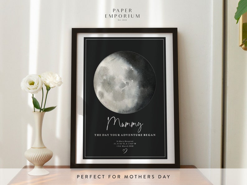 Customisable Moon Phase Prints, The Night We Married Mothers Day Gift, Astrology Print, Moon Print Gift, Special Date, Anniversary, Mum 294 image 2