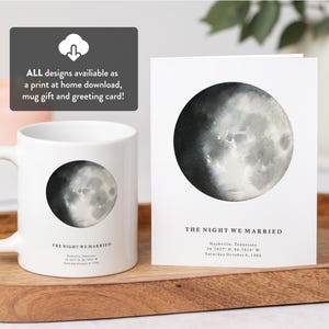 Personalised Moon Phase Prints, The Night We Married, Gift for Mum Dad, Astrology Print, Moon Print Gift, Special Date, Anniversary, #012 image 8