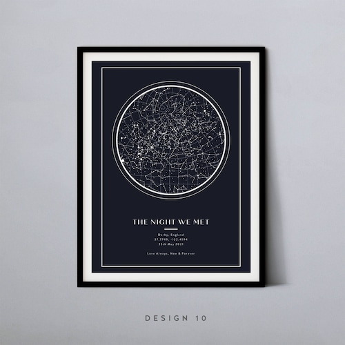 The Night We Met Star Map Poster Print Custom Night Sky Canvas Etsy