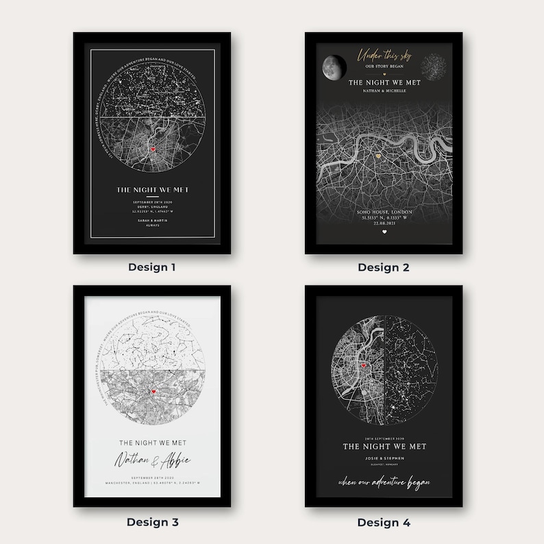 Personalised Star Map & Location Map | Birthday Gift | Birth Star Map ...