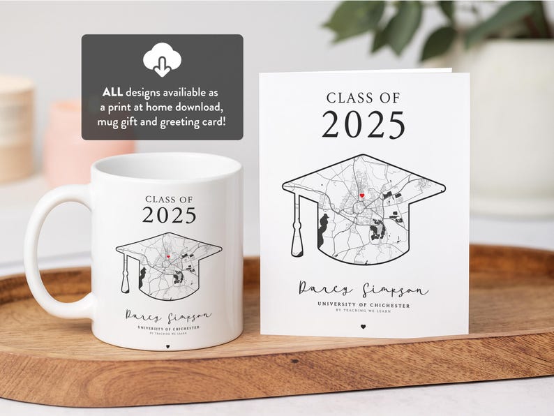Custom Graduation Map Print: University Gift, Personalized Keepsake - Etsy