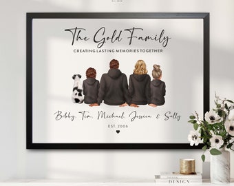 Custom Family Hoodie Print Personalisated Colours Gift Family Prints Personalised Family Custom Family Gfit Wall Decor Custom 321 Etsy