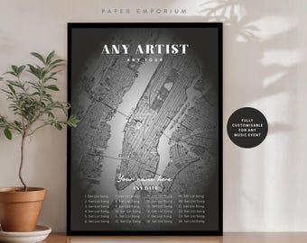 Custom Concert Set List Print: Personalized Music Gift