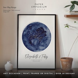 Gepersonaliseerde sterrenkaartafdruk, Night We Met Anniversary Gift, Stars The Night Sky, Stars Above Map Poster, Stars Boven kaartposter, cadeau sterrenbeeld bruiloft #008
