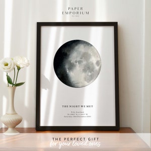 Custom Moon Phase Print, The Night We Met, Astrology Print, Moon Print Mothers Day or Anniversary, Special Date, For Her, Special Mum 296 image 1