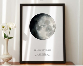 Custom Moon Phase Print - The Night We Met (Any Wording) Moon Print Mothers Day or Anniversary, Special Date, For Her, Special Mum