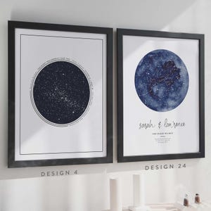 Custom Star Map Print, Night We Met Anniversary Gift, Night Sky Print, Map Star Poster, Wedding Gift, Constellation Print, Personalised image 16
