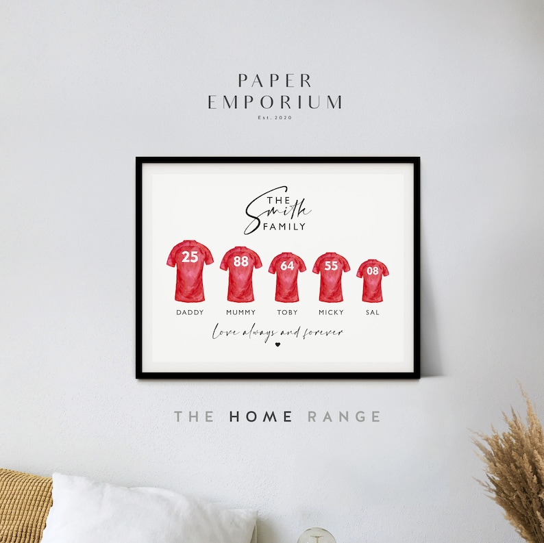 Custom Family Football Shirt Print: Personalised Wall Art bild 9