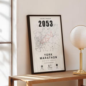 Maration York ou tout autre événement - Cadeau parfait pour les coureurs, données d'achèvement personnalisées, Yorkshire, commémoration, cadeau 10k 5k complet ou demi #423