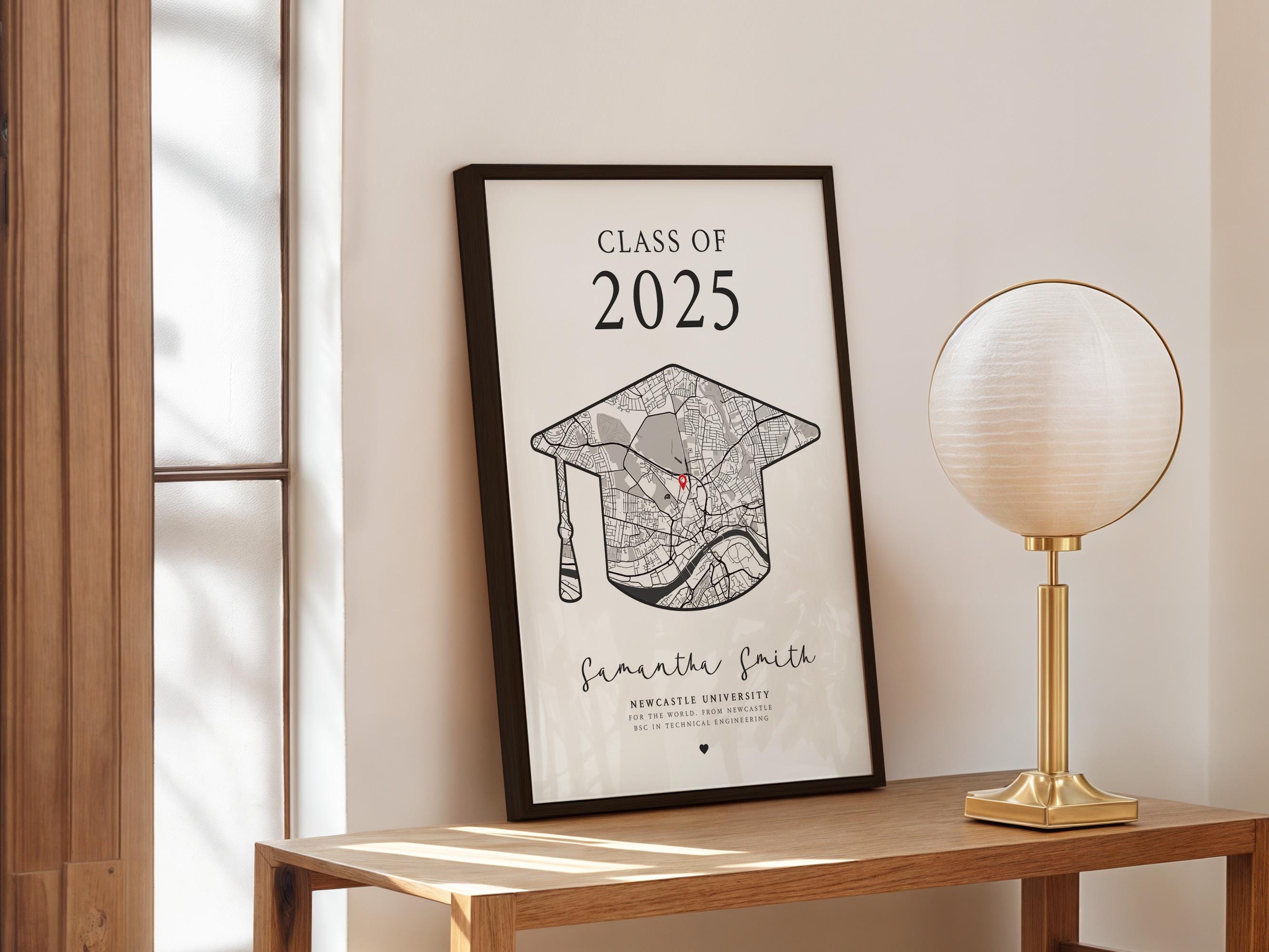 Personalized Graduation Map Print: Custom University Gift - Etsy Australia