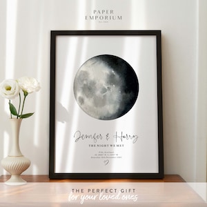 Moon Phase Print Fully Personalised, The Night We Met, Moons, Anniversary Gift, Special Date Print, Mothers Day Gift Her, Personalised #027