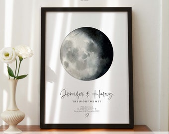 Moon Phase Gift From Your Special Occasion, The Night We Met, Anniversary, Special Date Print, Mothers Day, Night You Were Born