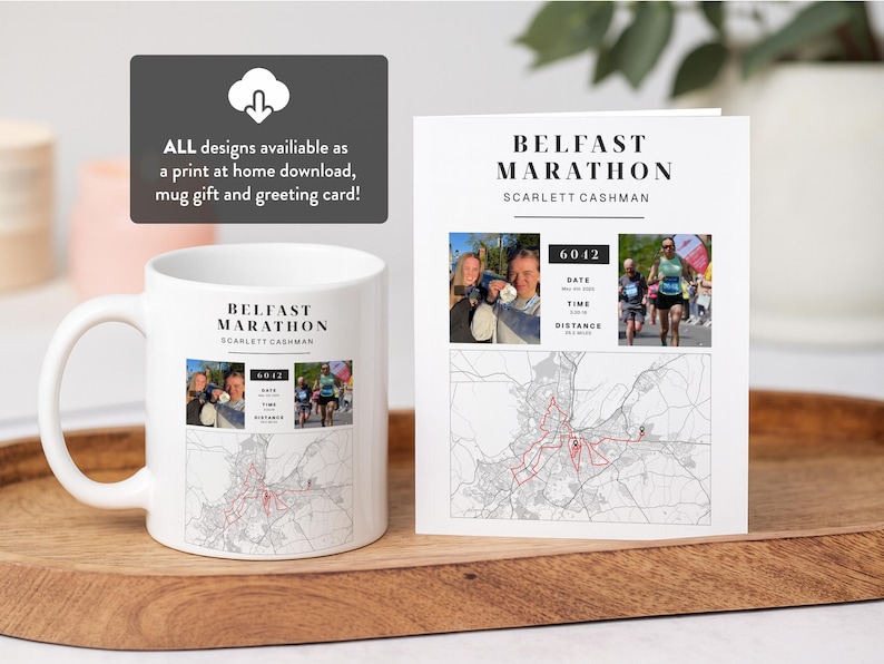 Personalised Marathon Completion Map: Runner Gift, New York or Any Race image 10