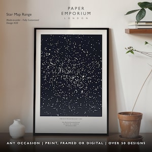 Impression personnalisée de carte des étoiles - cadeau d'anniversaire de mariage, étoiles dans le ciel nocturne, affiche étoiles au-dessus de la carte, impression constellation de mariage #030