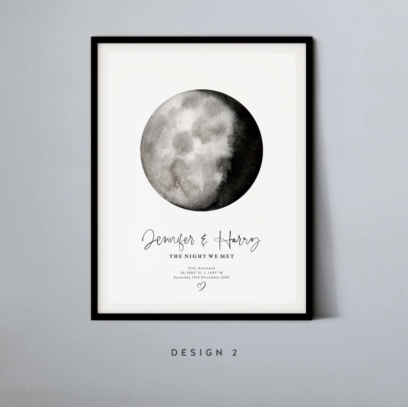 Customisable Moon Phase Prints, The Night We Married Mothers Day Gift, Astrology Print, Moon Print Gift, Special Date, Anniversary, Mum 294 image 6