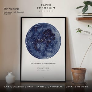 Sterrenkaart cadeau aangepaste titel - Night We Met, Our Adventure-huwelijkscadeau, ingelijst, print nachtelijke hemel, sterren, sterrenbeeld print, gepersonaliseerd #048