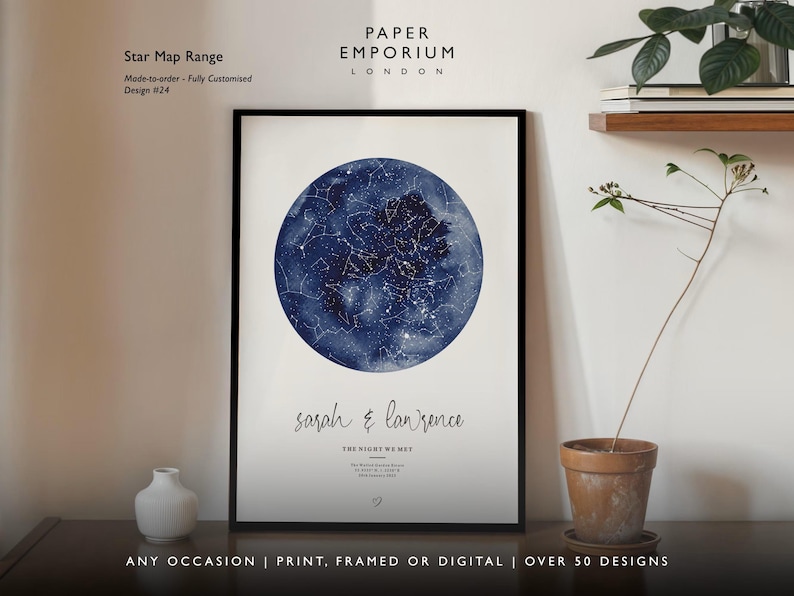 Custom Star Map Print, Night We Met Anniversary Gift, Night Sky Print, Map Star Poster, Wedding Gift, Constellation Print, Personalised image 5