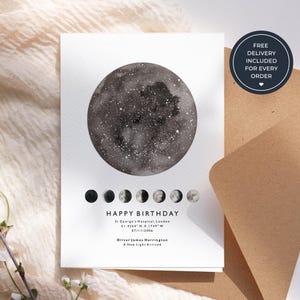 The Day You Were Born Birthday Card, Personalised Star Map Greeting Card, Unique Birthday Keepsake